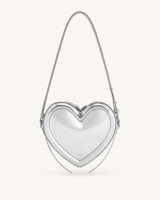Arlene Heart Shaped Bag - silver