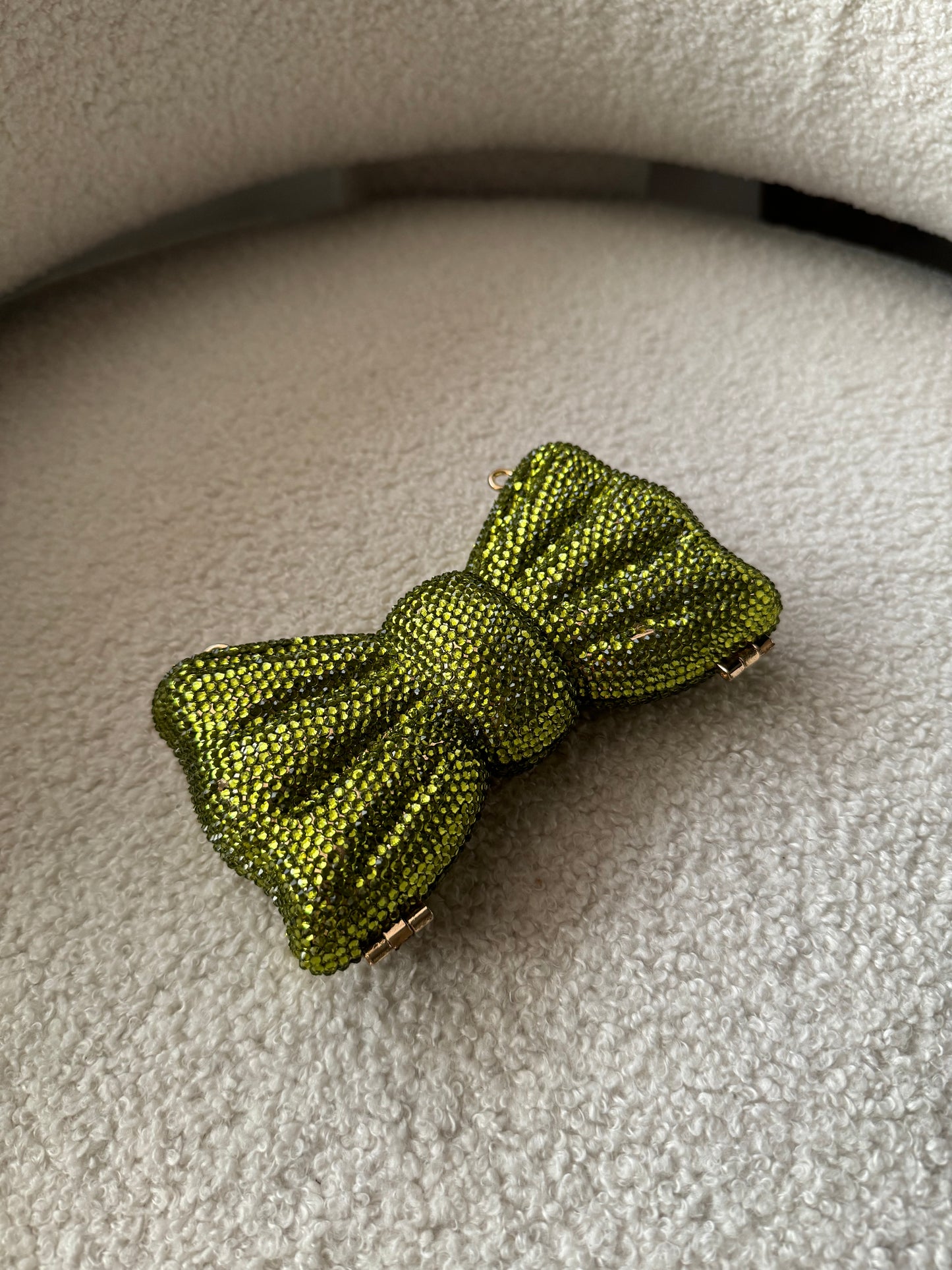 Rhinestone Bow Green