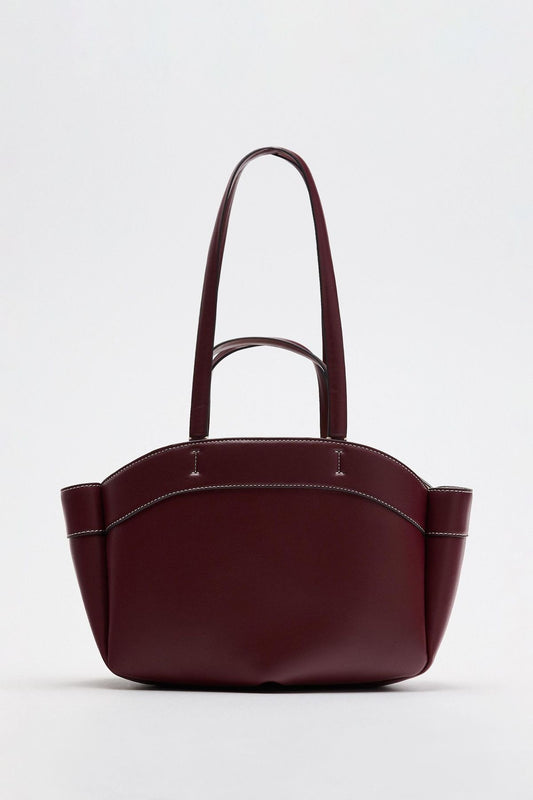 Zara Small Tote Burgundy