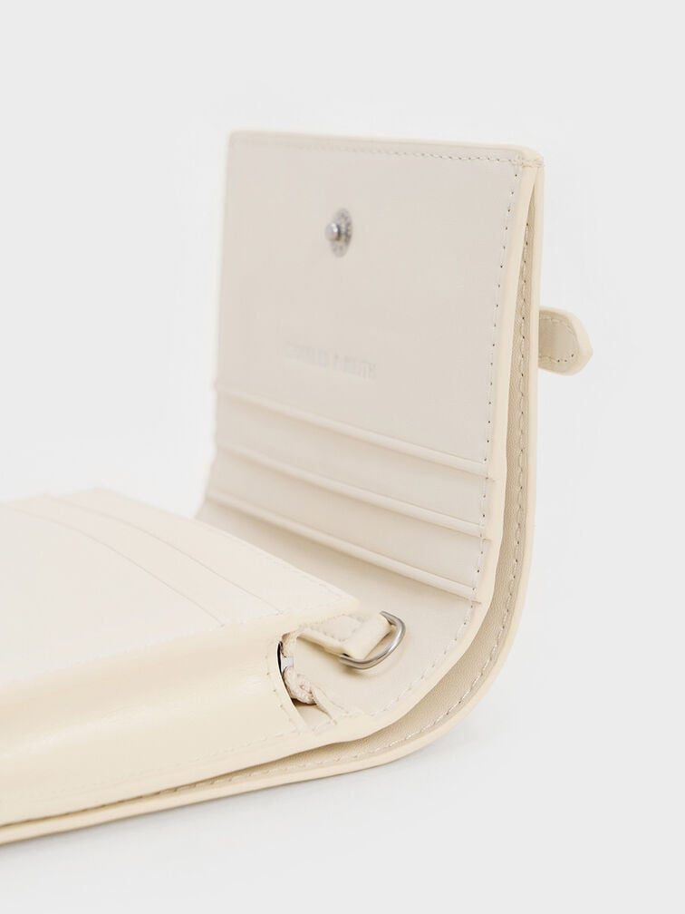 Sloane Chain-Handle Wallet - Cream