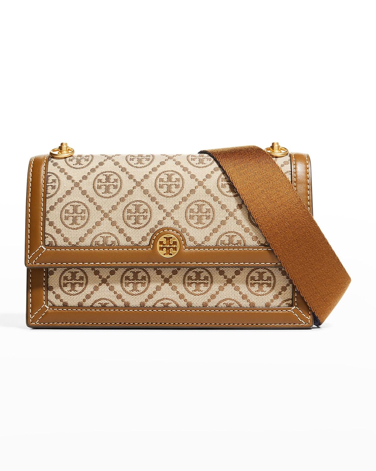 Tory Burch T Monogram Small Jacquard Shoulder Bag Hazelnut Brown ( preorder 15 days delivery)