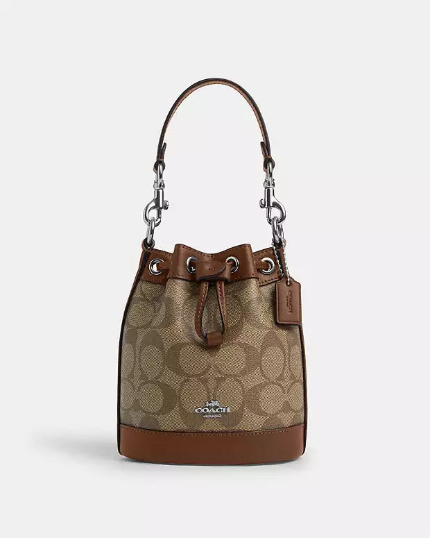 Mini Bucket Bag In Signature Canvas