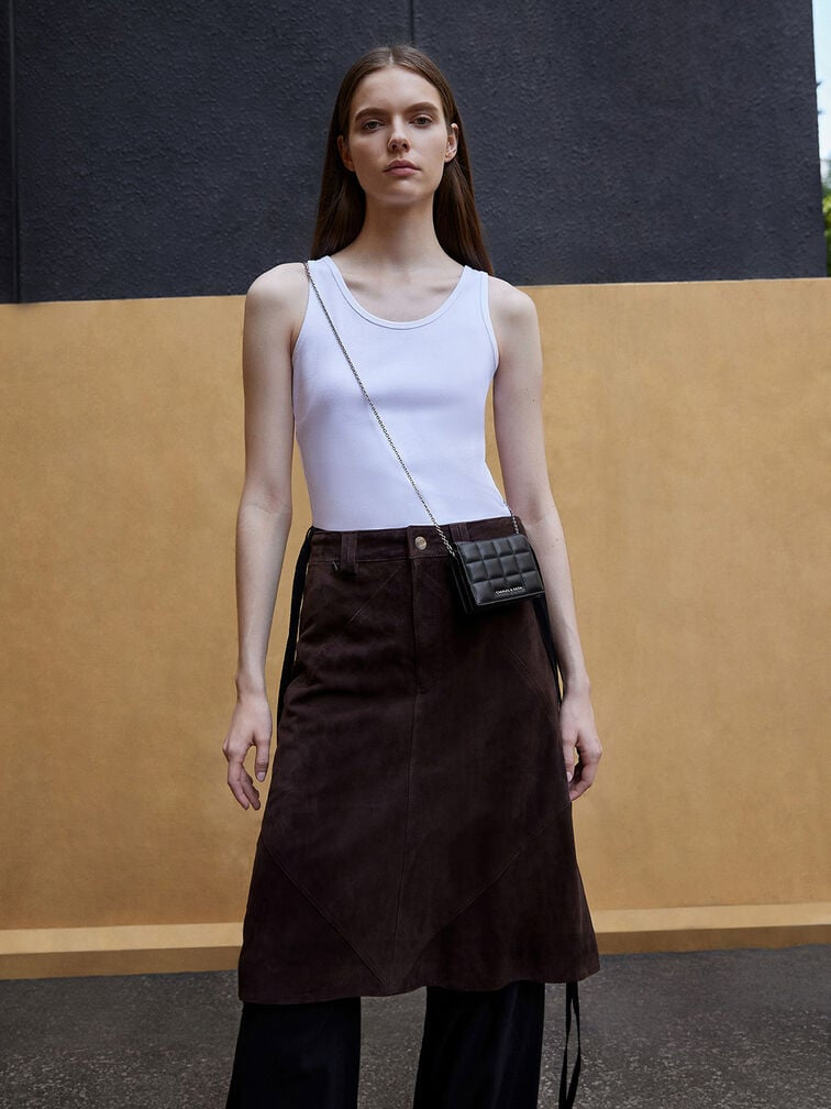 C & K Cassia Quilted Chain-Handle Mini Wallet - Noir