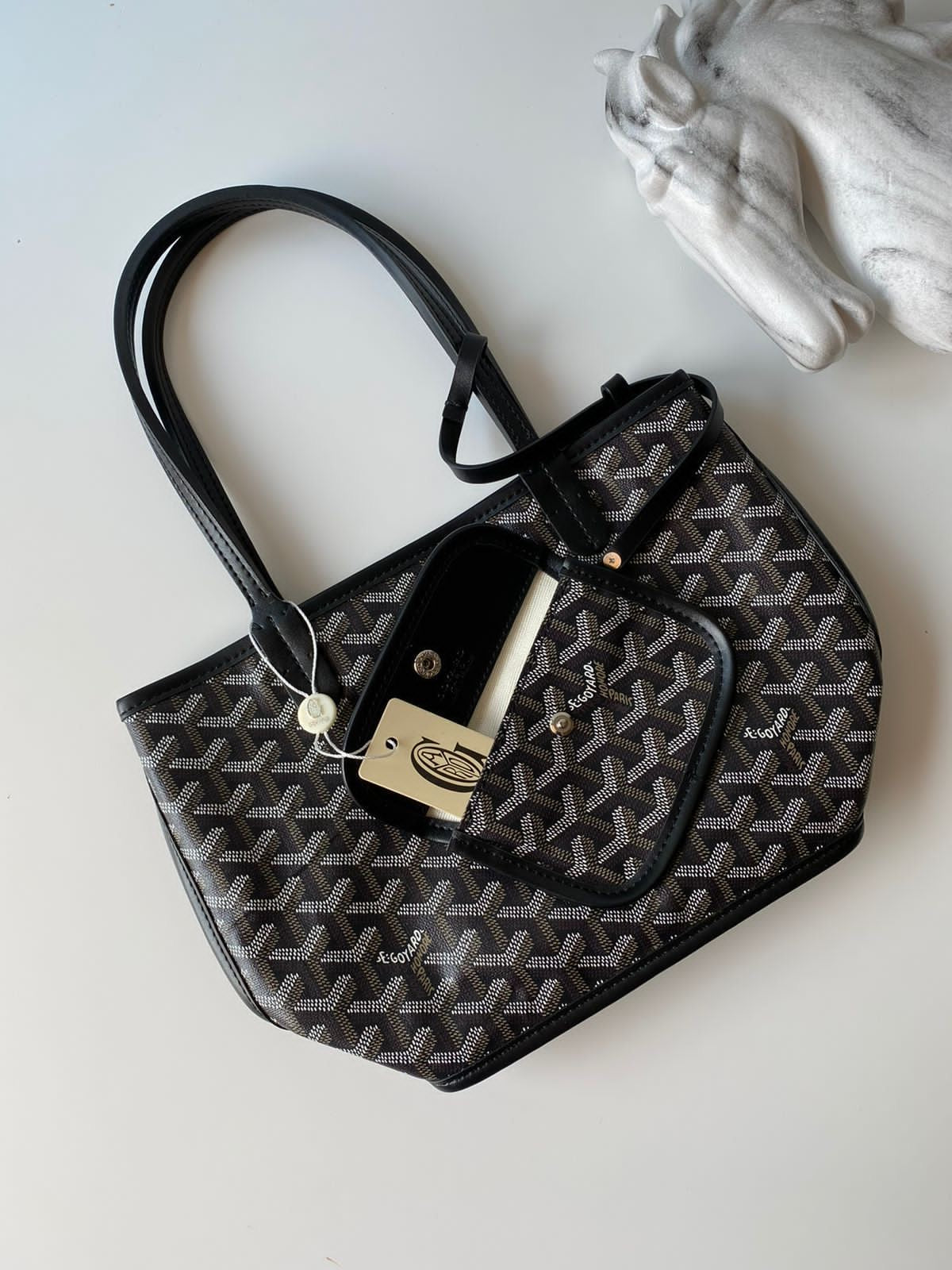 Goyard mini tote black