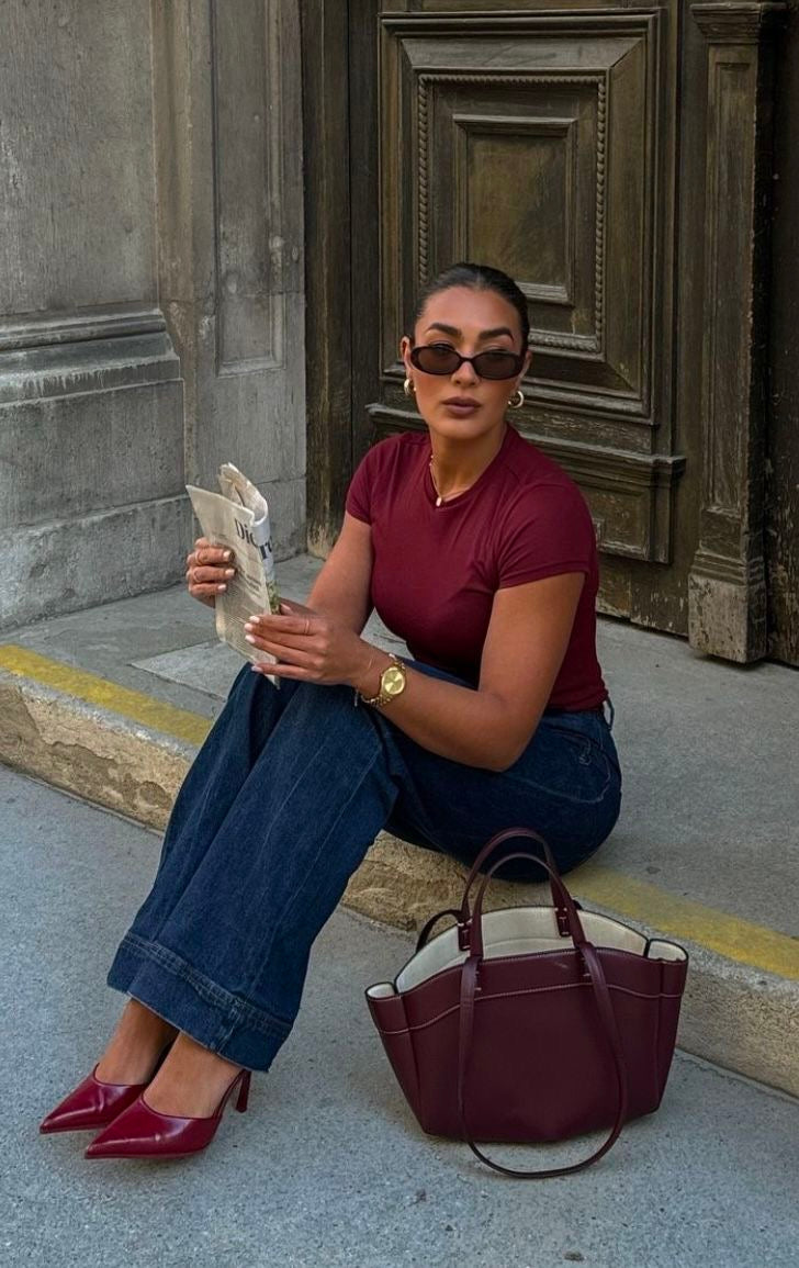 Zara Small Tote Burgundy