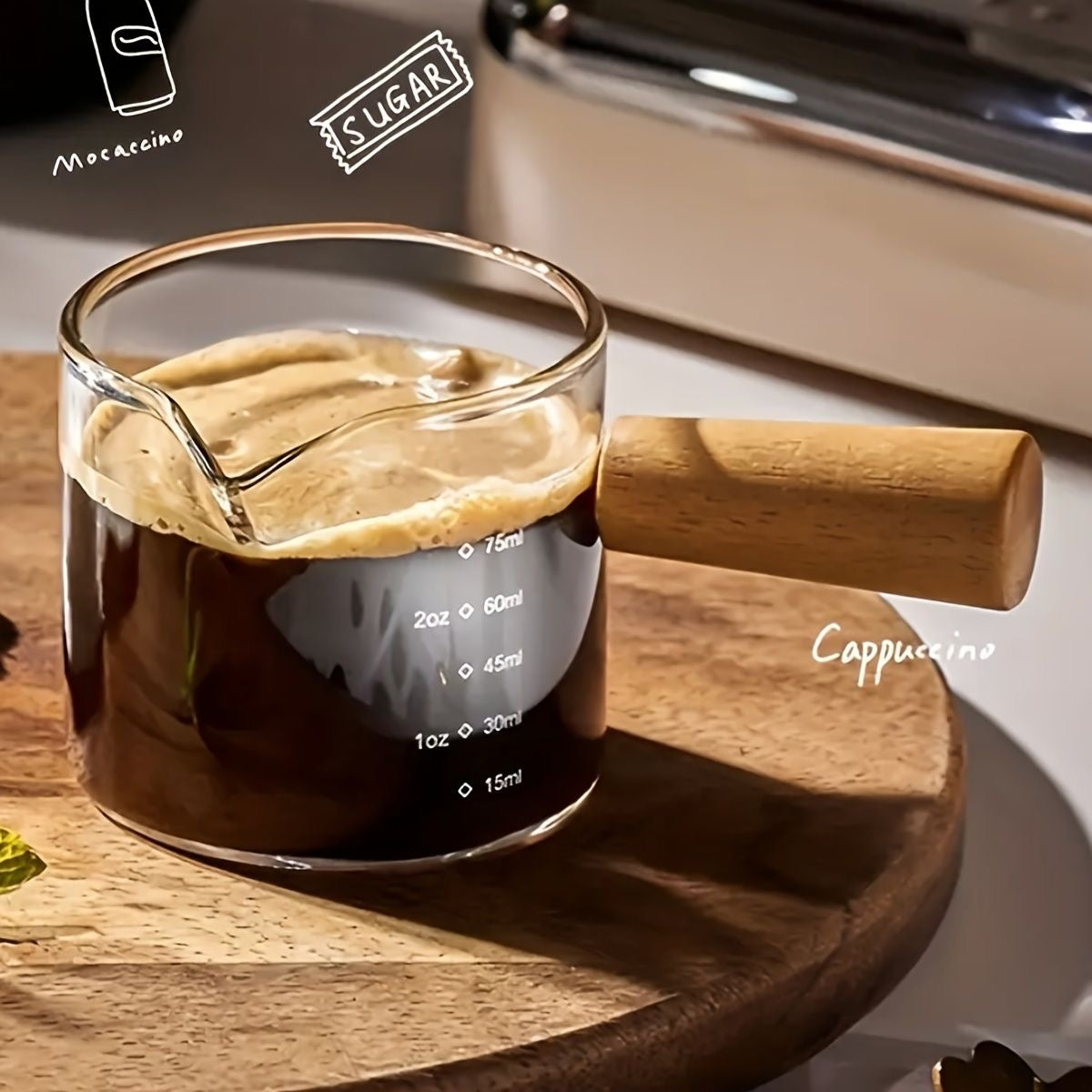 Espresso shot measuring cup