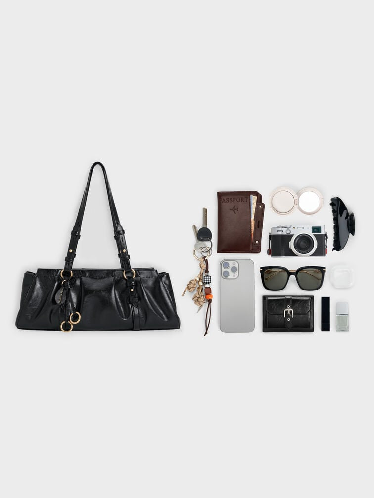 Britton Elongated Shoulder Bag - Black
