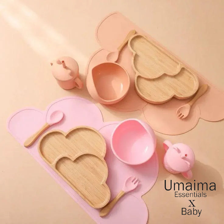 6 Pcs Set Baby Silicone Tableware