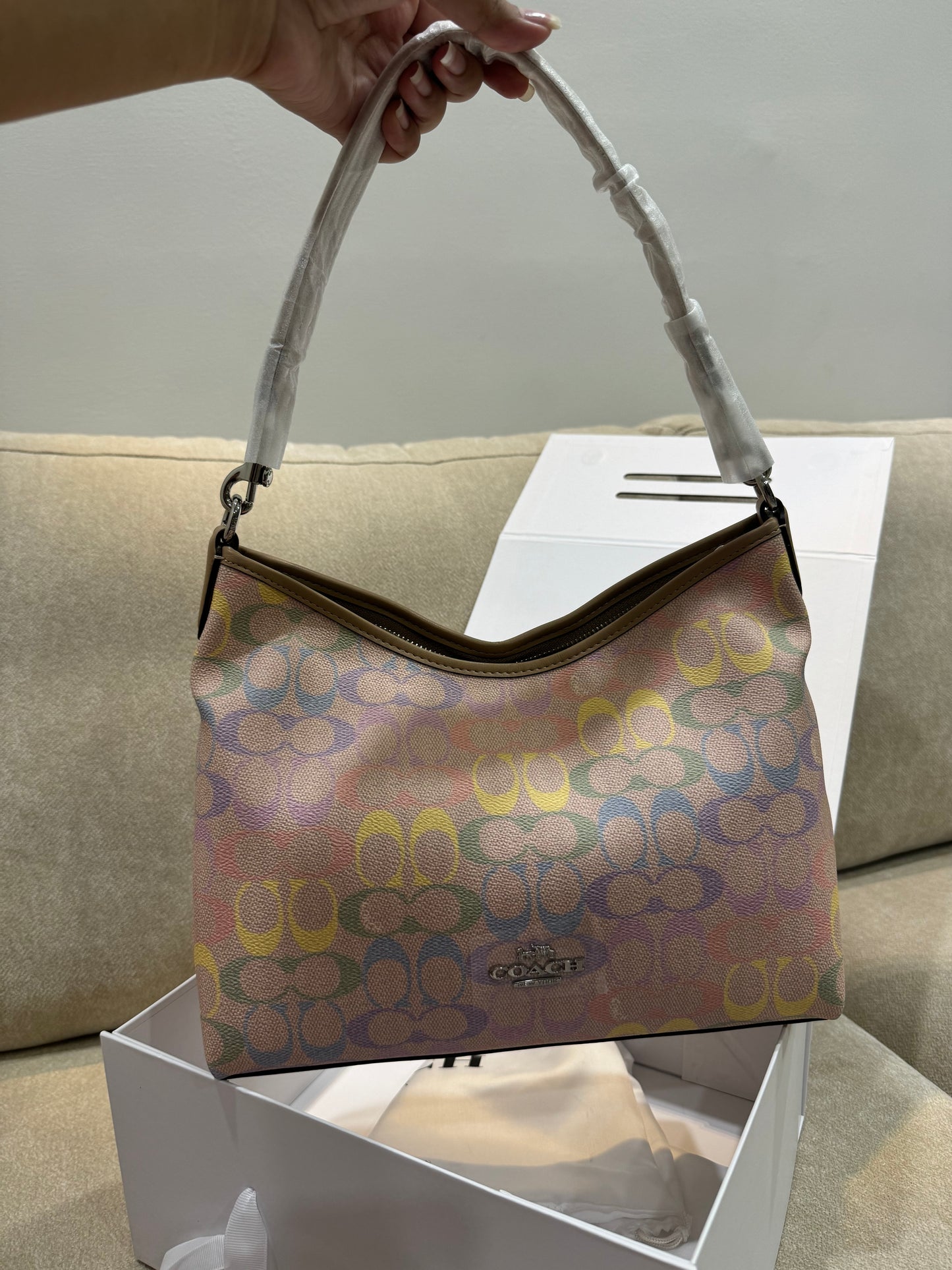 Coach Laurel Shoulder Bag In rainbow Signature Canvas