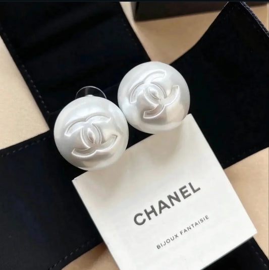Chanel pearl studs