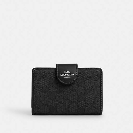 COACH® | Medium Corner Zip Wallet In Signature Jacquard