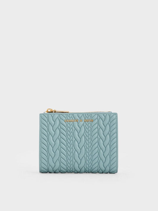 Apolline Textured Top-Zip Wallet - Slate Blue