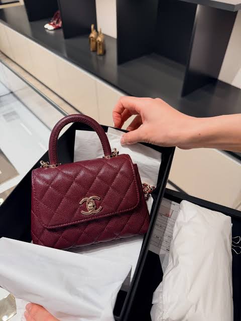 Mini coco top handle burgundy