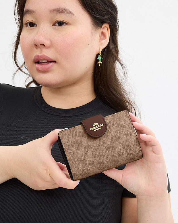 Medium Corner Zip Wallet In Signature Canvas