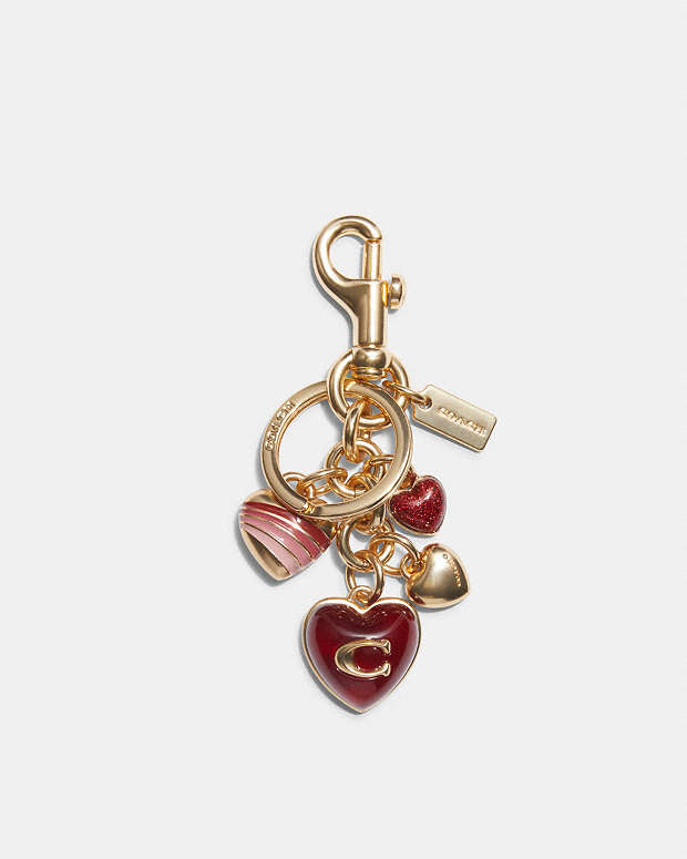 Coach Signature Heart Cluster Bag Charm