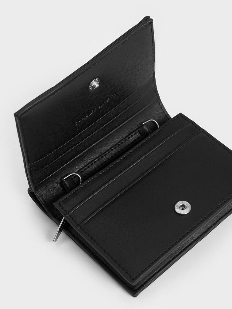 C & K Cassia Quilted Chain-Handle Mini Wallet - Noir