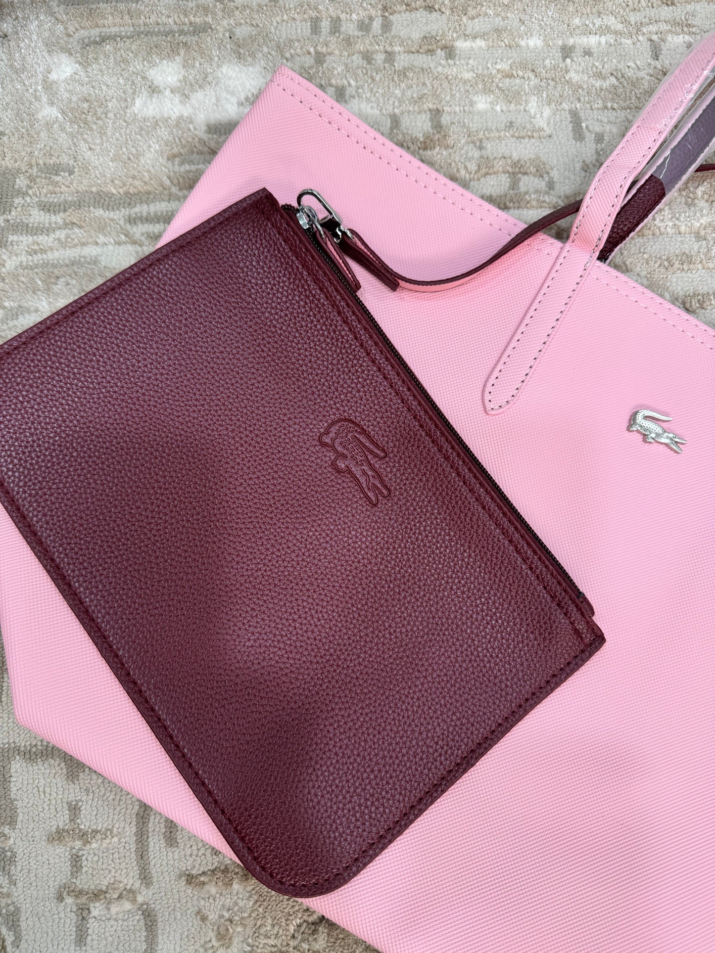 Lacoste tote pink