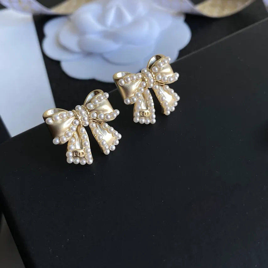 Chanel Vintage bow studs