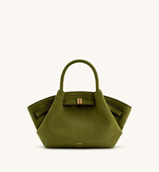 Jw pie Hana Mini Faux Suede Tote Bag - Dark Olive