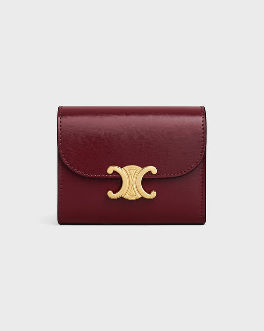 SMALL FLAP WALLET TRIOMPHE In Burgundy