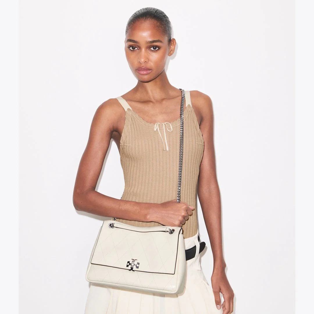 CHARLIE QUILTED SHOULDER BAG white
