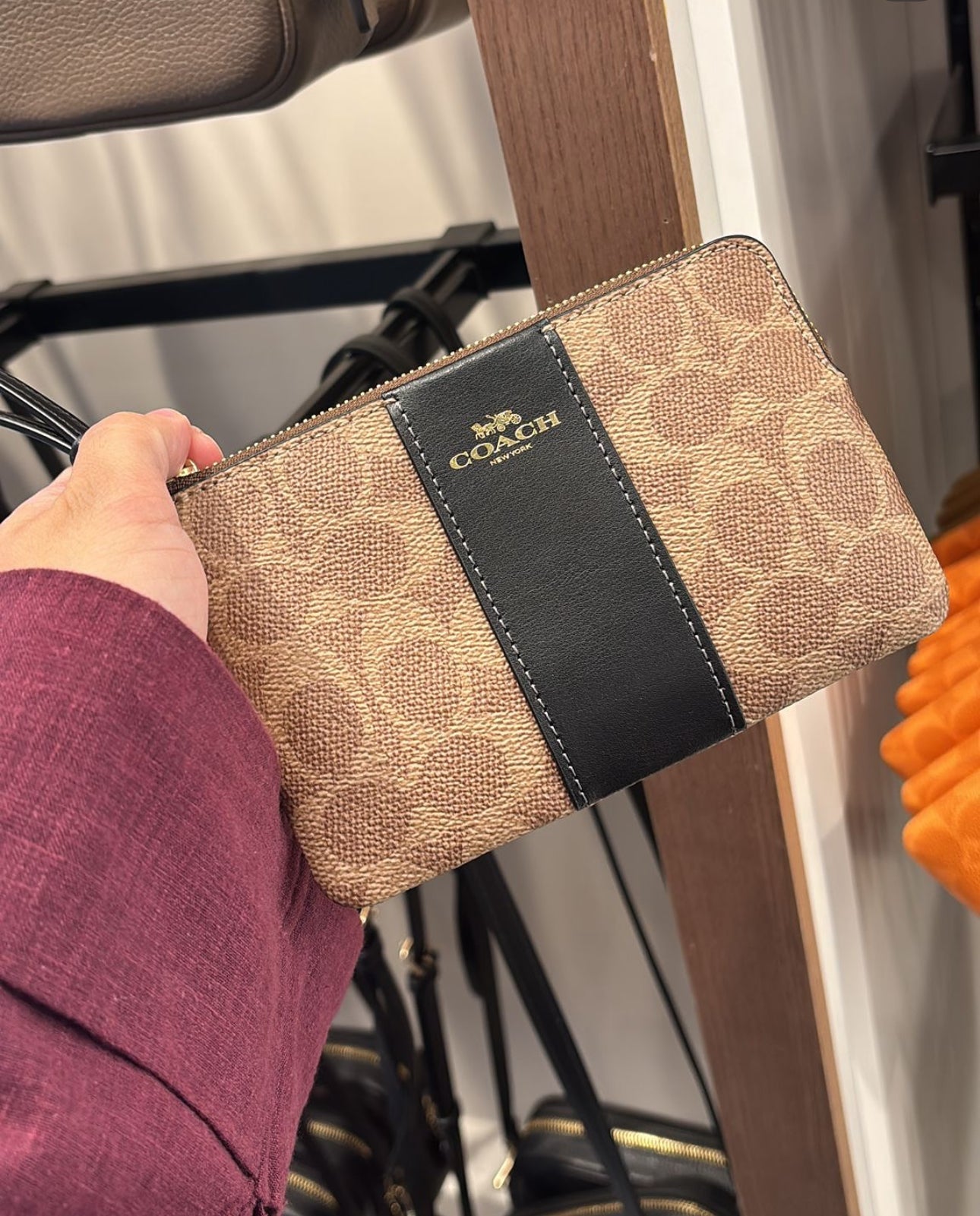 Coach Corner Zip Wristlet