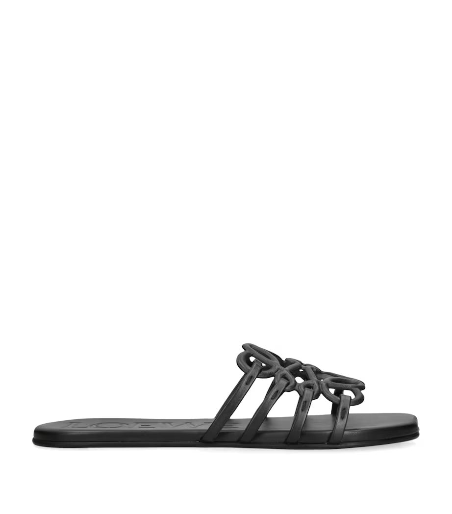 LOEWE
Black Leather Petal Anagram Slides