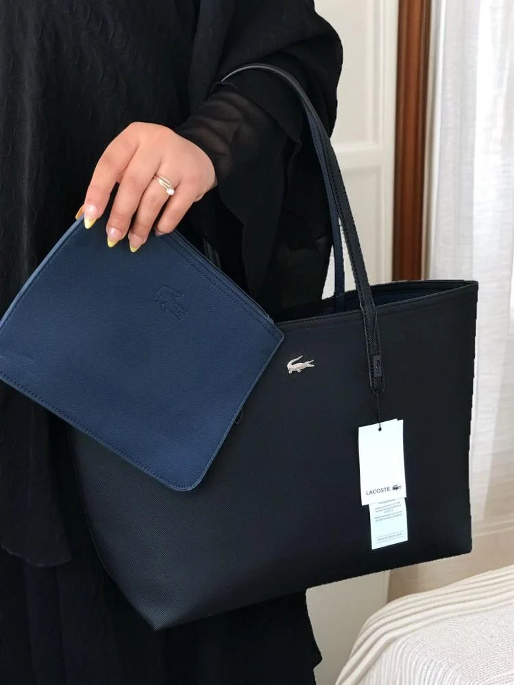 Lacoste Women's Anna Large Reversible Tote Bag Black/Blue