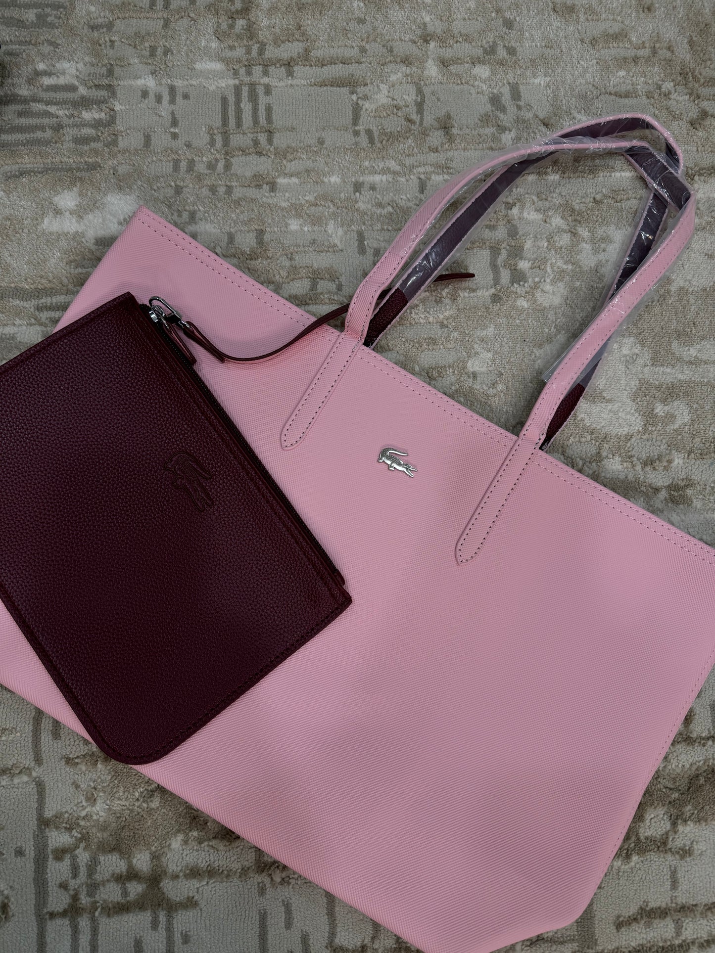 Lacoste tote pink