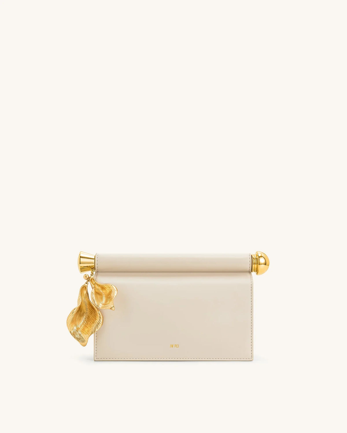 Holly Metal Pendant Embellished Clutch - white