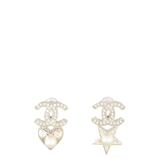 Vintage Chanel star & heart studs