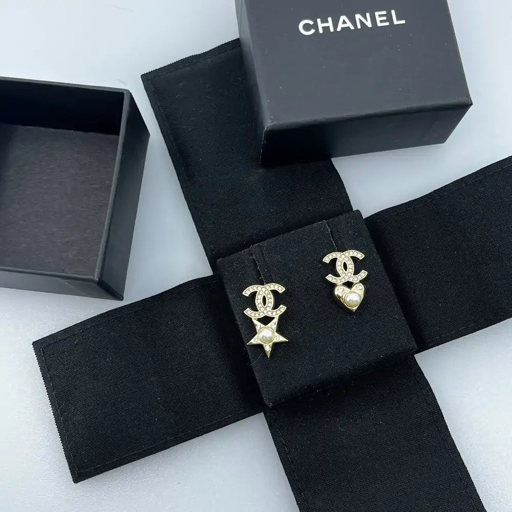 Vintage Chanel star & heart studs