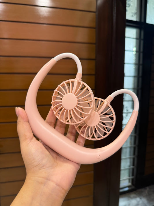Portable Hand-Free Neck Hanging  Rechargeable Fan