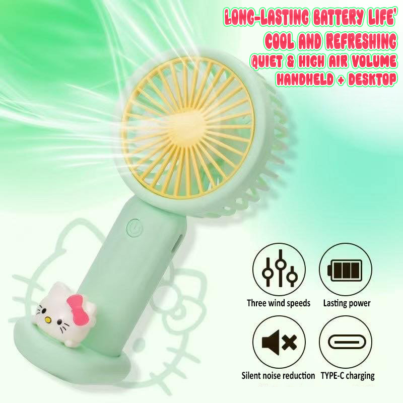 Handy & Rechargeable Mini Anime Cartoon Doll Fan
