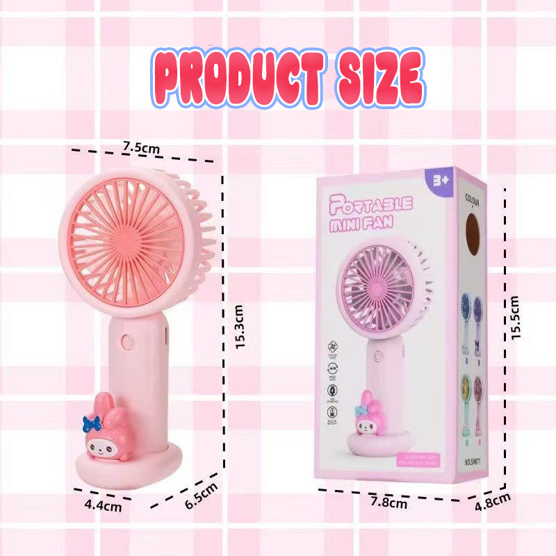 Handy & Rechargeable Mini Anime Cartoon Doll Fan