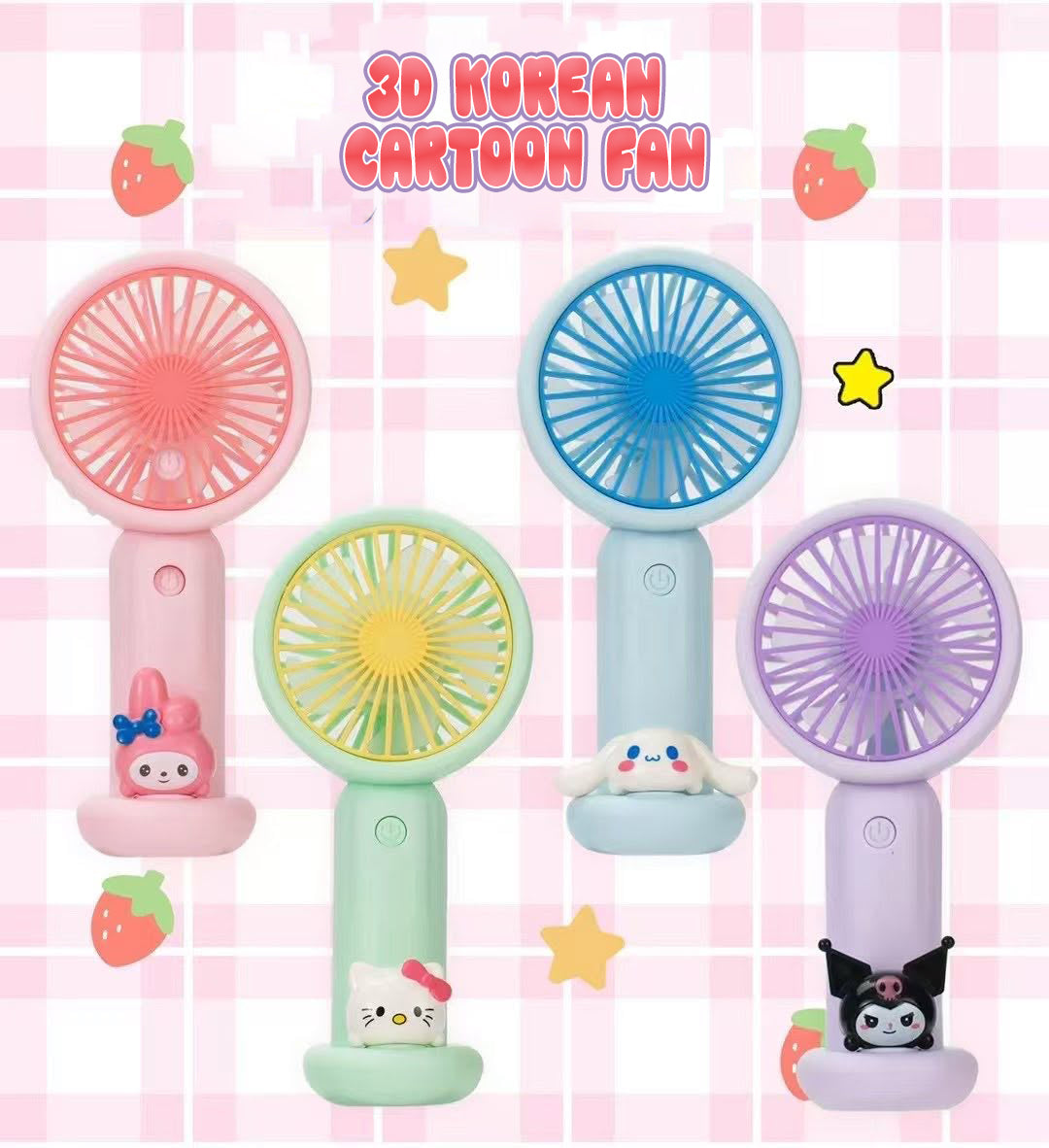 Handy & Rechargeable Mini Anime Cartoon Doll Fan