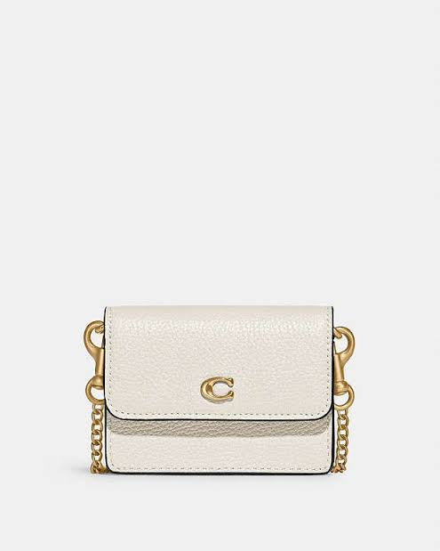 Coach Half Flap Card Case chalk