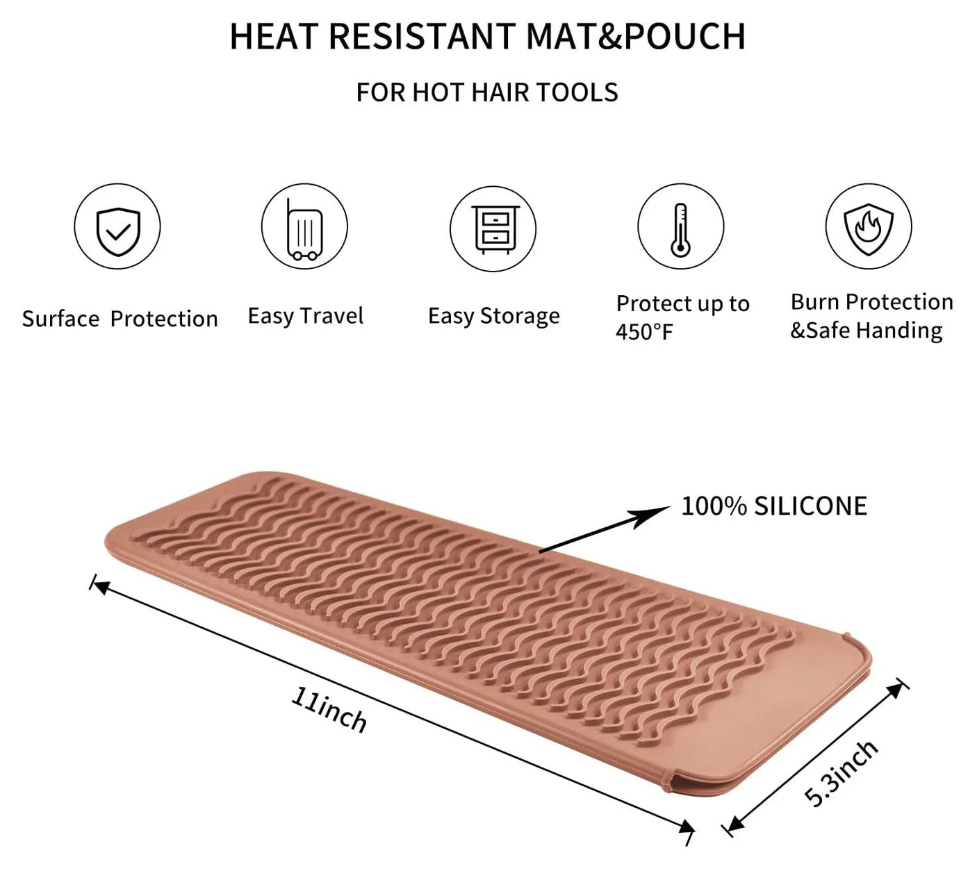 Silicone Heat Resistant Travel Mat Pouch