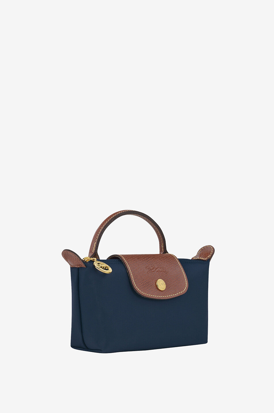 Long champ POUCH WITH HANDLE Navy - Recycled Canvas