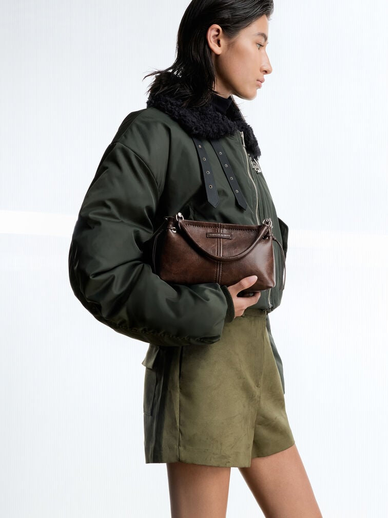 Noane Top Handle Bag - Distressed Coffee