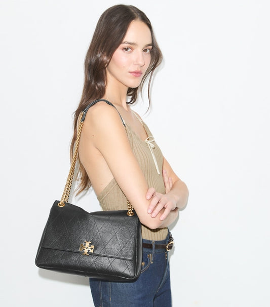 CHARLIE QUILTED SHOULDER BAG Black