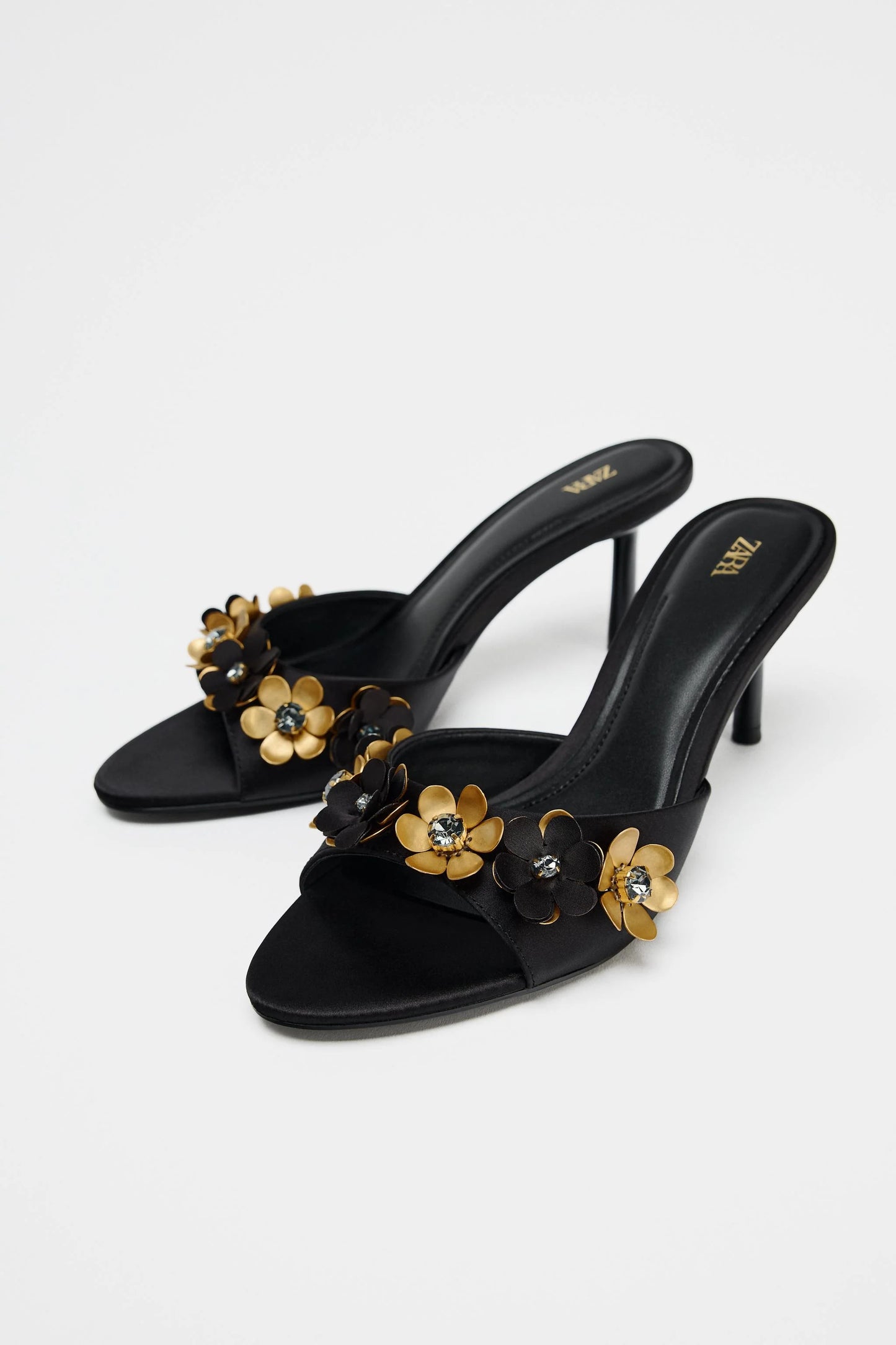 ZARA black flower heel