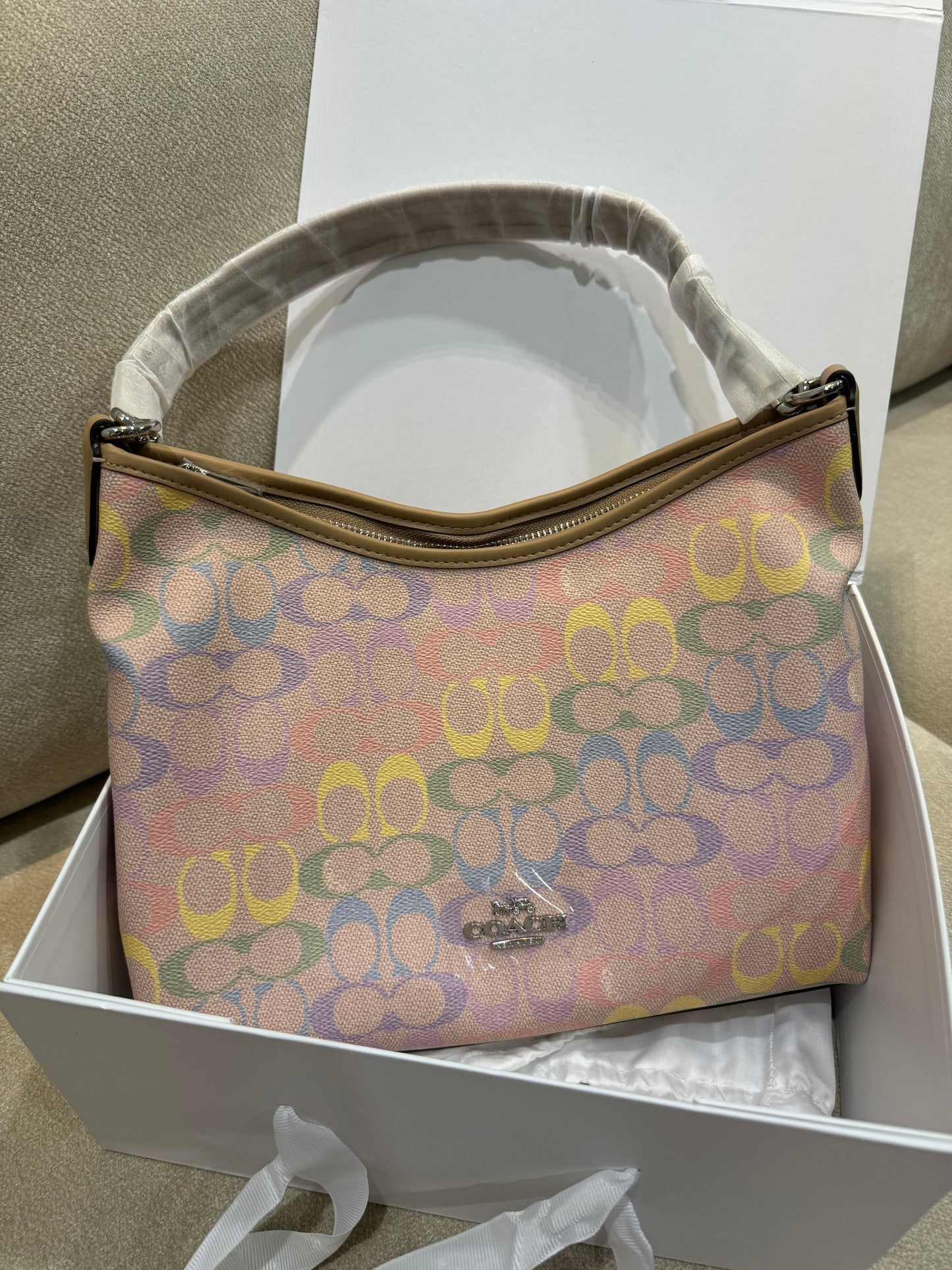 Coach Laurel Shoulder Bag In rainbow Signature Canvas
