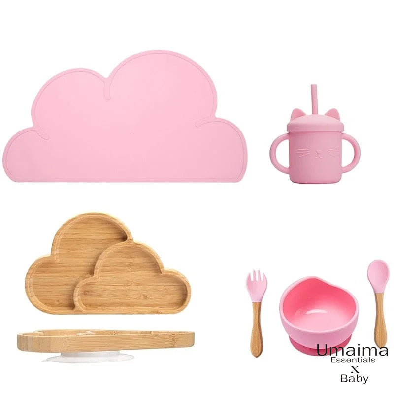 6 Pcs Set Baby Silicone Tableware