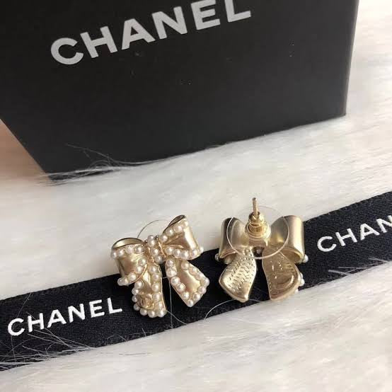 Chanel Vintage bow studs