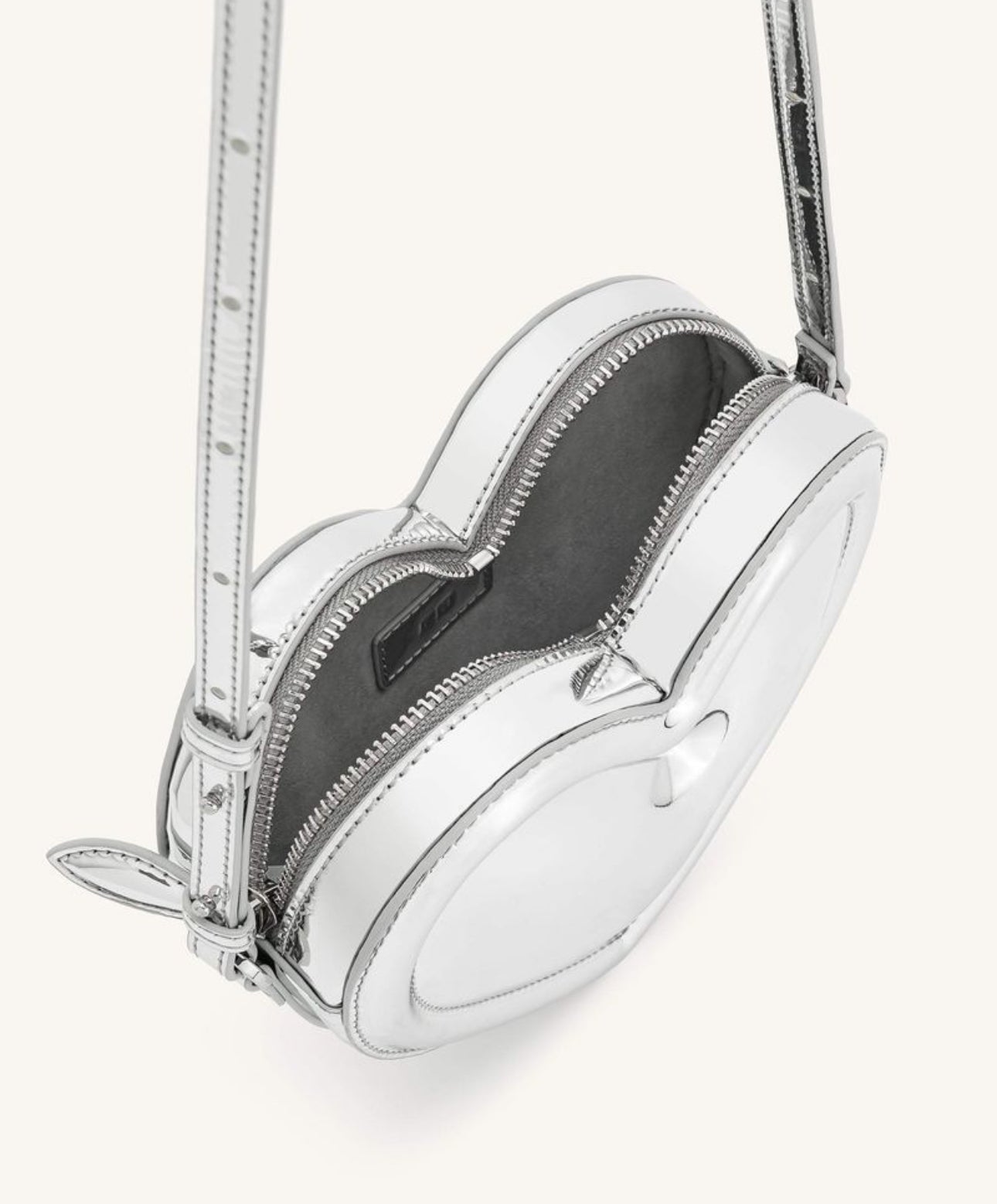 Arlene Heart Shaped Bag - silver