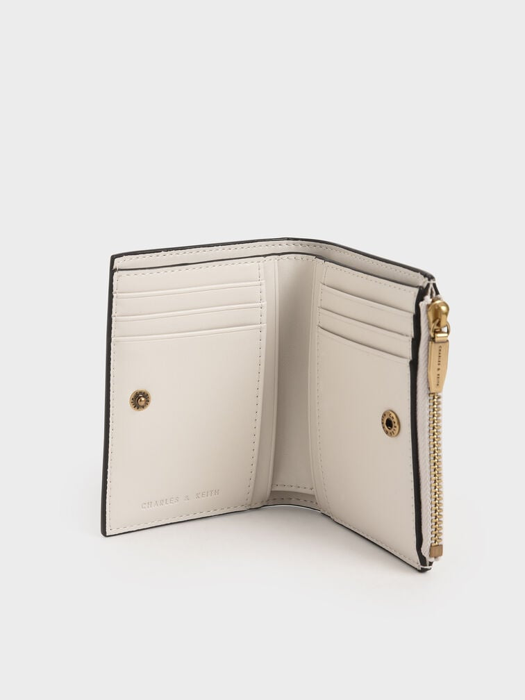 Charles & Keith Harmonee Top Zip Small Wallet - Ivory