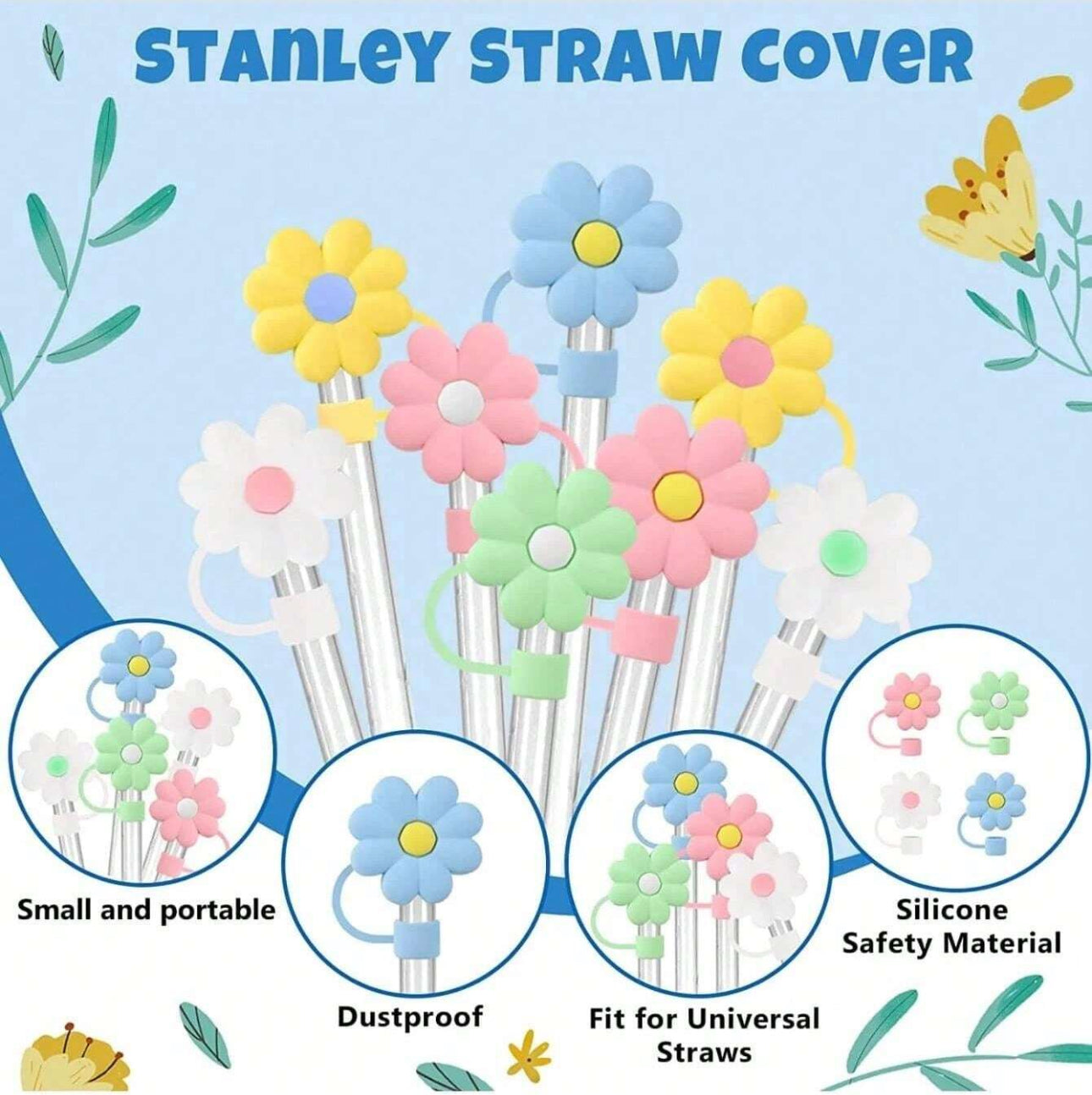 🌸 straw topper