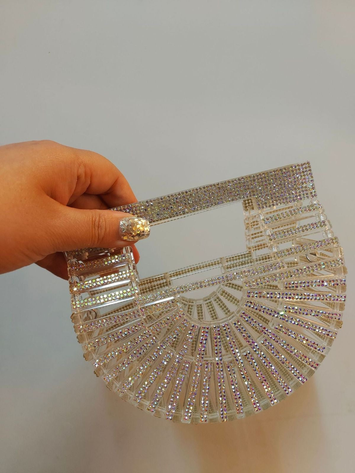 Half Moon bedazzled clutch