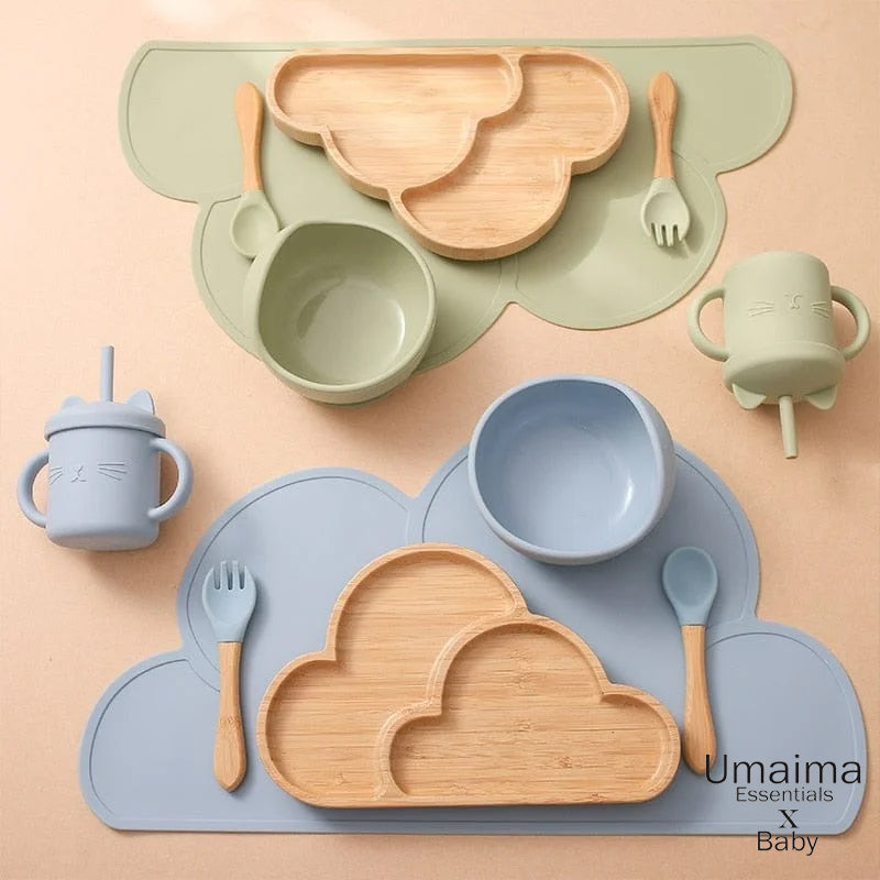 6 Pcs Set Baby Silicone Tableware